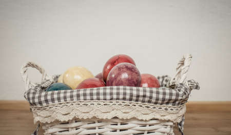 easter spring still life with eggs neutral colorsの写真素材