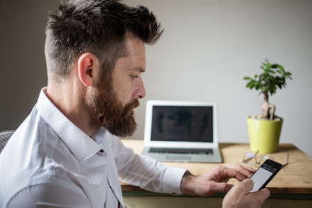 businessman working on laptop