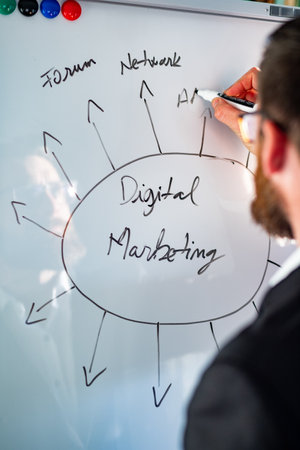 teacher speaking about digital marketingの写真素材