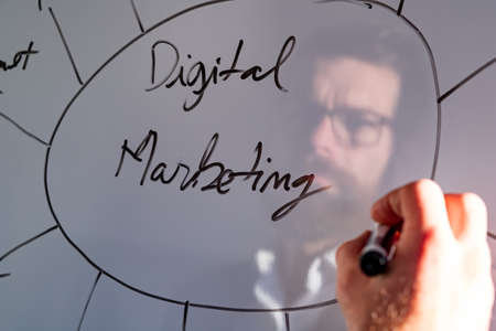 teacher speaking about digital marketingの写真素材