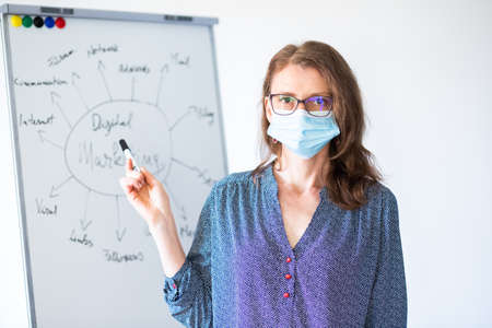 teacher speaking about digital marketingの写真素材