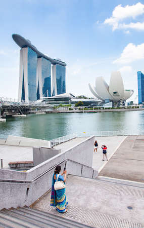 SINGAPORE, SINGAPORE - MARCH 2019: Singapore Skyline. Singapore`s business district.のeditorial素材