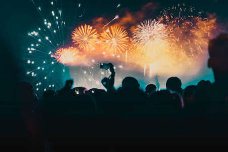 exploding fireworks New Year background
