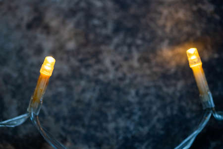 christmas lights on a dark vintage background