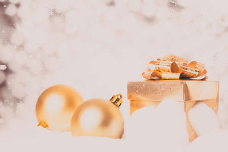 christmas decorations and bokeh lightsの写真素材