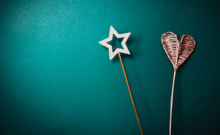 christmas decorations and bokeh lightsの写真素材