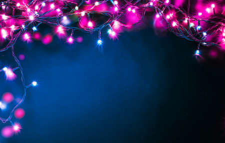cyberpunk pink neon  christmas lights background