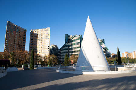 VALENCIA , SPAIN - DECEMBER 6, 2021: The city of the Arts and Sciences, Ciudad de las Artes y las Ciencias at sunset in Valencia, Spain.のeditorial素材
