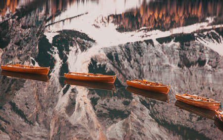 lago di Braies in Dolomites mountains, Sudtirol, Italy