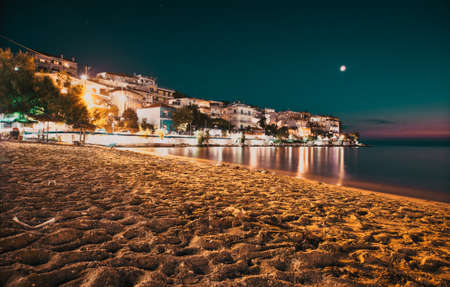 village of Skala Marion by night  Thassos island  Greeceの素材 [FY310180880249]