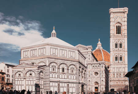 beautiful renaissance cathedral Santa Maria del Fiore in Florence, Italyの写真素材