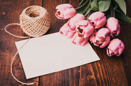 mother's day background beautiful bunch of fresh tulipsの写真素材