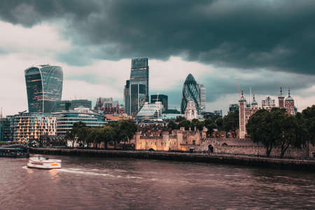 view over the city of London with modern skyscrapersのeditorial素材