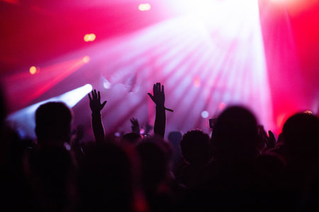 crowd at concert - summer music festivalの写真素材