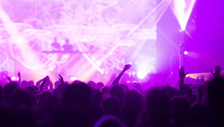 crowd at concert - summer music festivalの写真素材