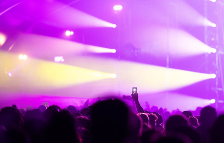 crowd at concert - summer music festivalの写真素材
