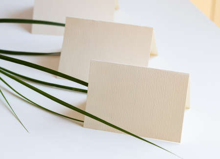 white cards mock up with space for your textの写真素材