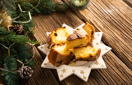 festive christmas cookies on wooden table