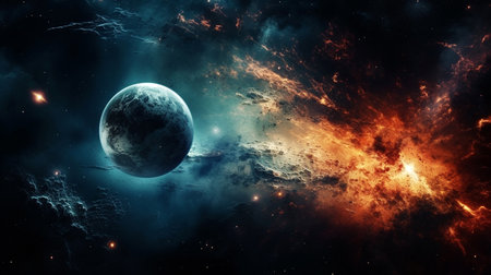 space background with nebula and stars and galaxyの素材