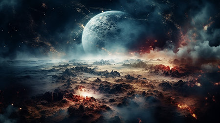 space background with nebula and stars and galaxyの素材