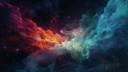 colorful space galaxy cloud nebula starry night cosmosの素材