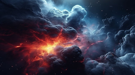 colorful space galaxy cloud nebula starry night cosmosの素材