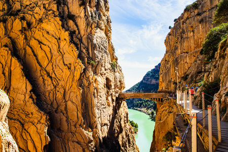 caminito Del Rey Trail in Andalusiaの写真素材