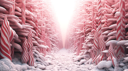 candy cane forest magical Christmasの素材