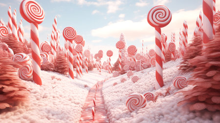 candy cane forest magical Christmasの素材