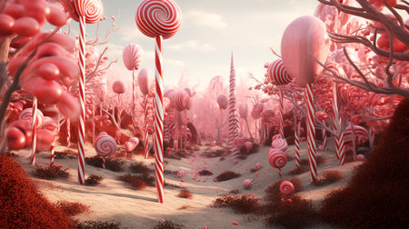 candy cane forest magical Christmasの素材