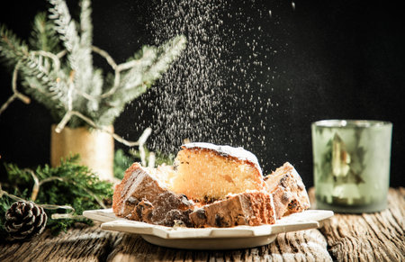 festive christmas cookies on wooden table