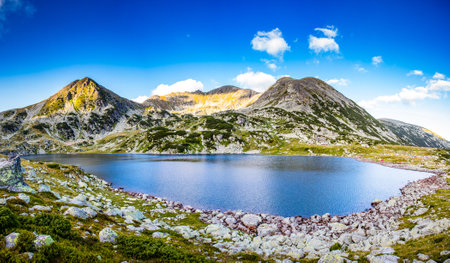 amazing mountain landscape in Retezat national parkの写真素材