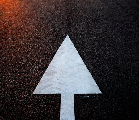 road signs in a new parkingの写真素材