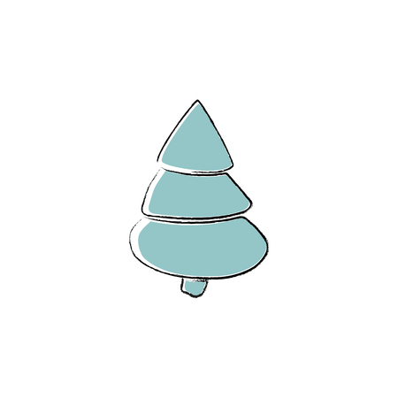 Blue Christmas tree. Vector illustration.のイラスト素材