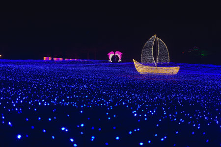 Sea of lights in South Koreaの写真素材
