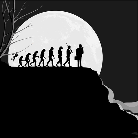 Human evolution whit business manのイラスト素材