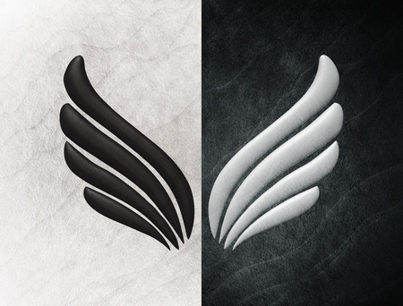 Bipolar disorder mind mental concept. Change of mood. Emotions. Split personality. Dual personality. Black and white backgroundの写真素材