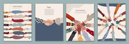 Community team business colleagues. Agreement or business between group co-worker. Editable brochure...