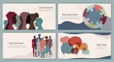Diversity inclusion and equality concept. Group of multicultural and multiethnic men and women....