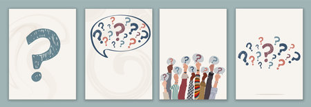 Poster - template or brochure with Raised hands of people holding a speech bubble with a hand-drawn...