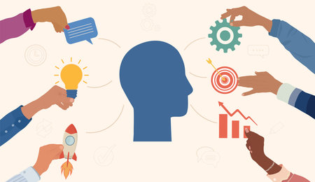 Creative teamwork mind map concept for innovative business strategy and problem solvingのイラスト素材