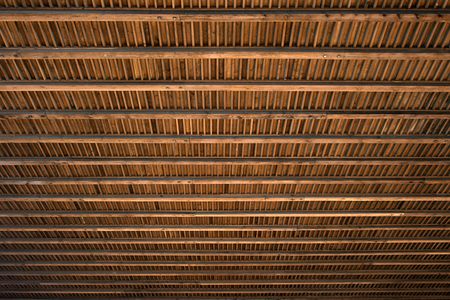 Abstract Wood Pattern made from wood blocksの写真素材