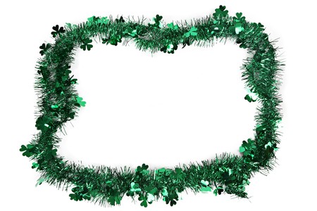 A border of green shamrocks for St Patrick's Dayの写真素材