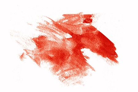 Abstract red paint splatter on white の写真素材