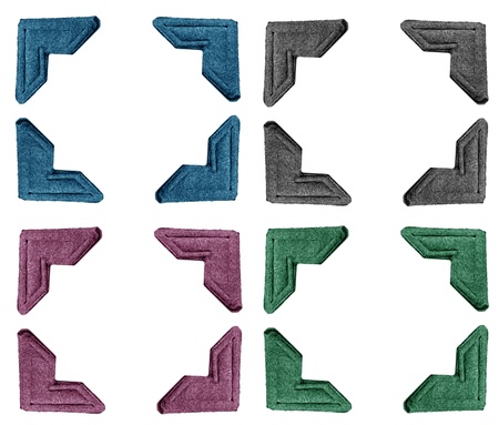 Four Photo Corners isolated on whiteの写真素材