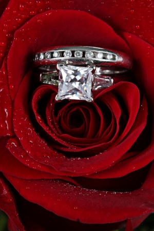 Wedding Ring in Rose, Will you marry me?の写真素材