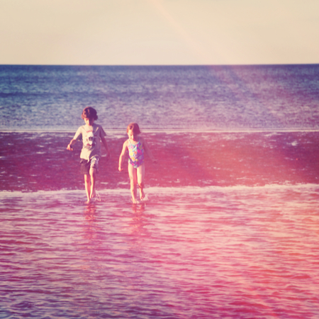 Family Outdoors at Beachの写真素材