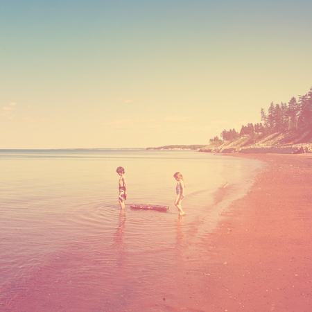 Family Outdoors at Beachの写真素材