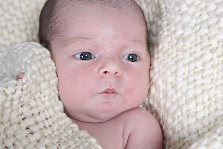 Newborn Baby taken closeup 16 days oldの写真素材