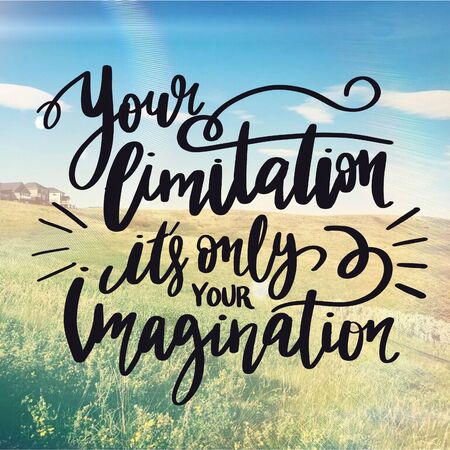 Inspirational Quote with street background - Your limitation its only your imagination